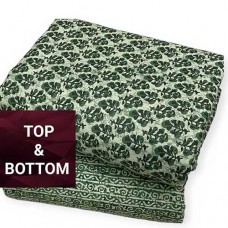 Jaipur cotton material with bottle green print