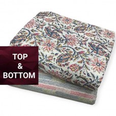 Jaipur cotton material with peach grey floral print