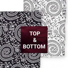 Jaipur cotton material in black & white warli print