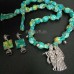 Fabric jewellery set with Radha Krishna pendant