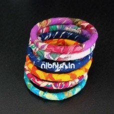 Fabric bangles in Multi-coloured prints