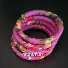 Fabric Bangles in Mauve colour floral print