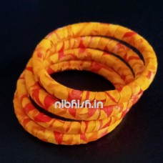 Fabric Bangles in mango colour print