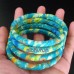 Fabric jewelry bangles in Aquamarine color