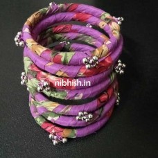 Fabric bangles in Mauve colour print Fabric bangles in Mauve colour print