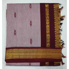Kalyani cotton in Light mauve & Maroon