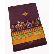 Maroon kasuti saree