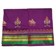 Purple- green kasuti saree