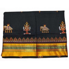 Black mustard kasuti saree