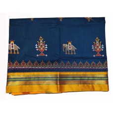 Indigo kasuti saree