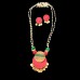 khun necklace with off-white beads and thread beads