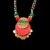 khun necklace with off-white beads and thread beads