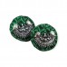 Khan fabric choker in green with red border