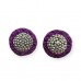 Khan fabric choker in purple with green border