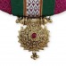 Khan fabric choker in pink with green border 