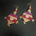 khan fabric jewellery set made from Rani pink/Violet two-tone khan fabric