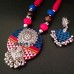 khan jewelry in Navy blue / reddish maroon combo