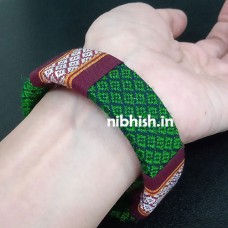 Khan Fabric bangle in green colour Khan Fabric bangle in green colour