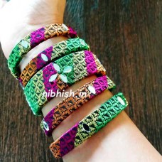 khan fabric bangles Multi-colored with mirrors