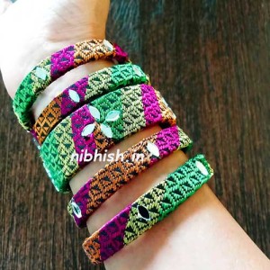 khan fabric bangles Multi-colored with mirrors khan fabric bangles Multi-colored with mirrors