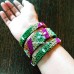 Khan fabric bangles set Multi-colored with mirrors