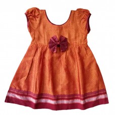 Mustard Khun frock with puff sleeves