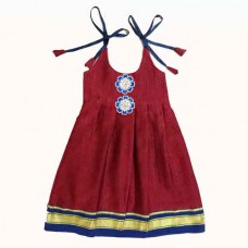 Maroon khan baby frock