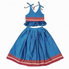 Firozi khun fabric skirt tops