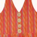 Olive green khun fabric skirt with dark orange jamevar top
