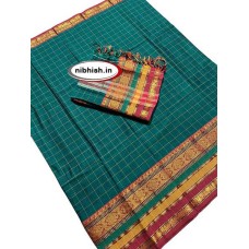 Narayan peth dress material in Peacock green colour