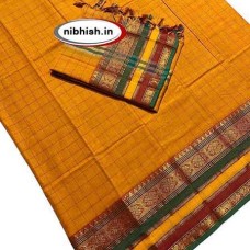 Narayanpet cotton dress material in Mango colour Narayanpet cotton dress material in Mango colour