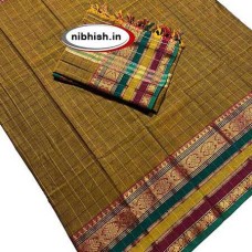 Narayanpet cotton dress material in khaki colour Narayanpet cotton dress material in khaki colour