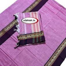 Narayanpet Elephant border dress material in  pink colour