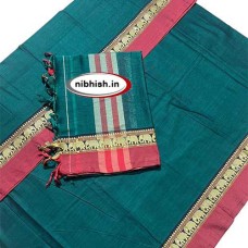 Narayanpet elephant border dress material in Peacock green colour Narayanpet elephant border dress material in Peacock green colour