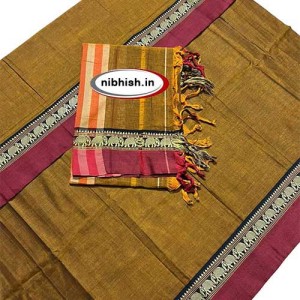 Narayanpet elephant border dress material in Mustard colour Narayanpet elephant border dress material in Mustard colour