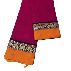 Narayanpet saree in rani pink colour