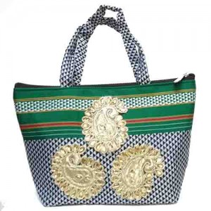 Grey Khun purse with golden motifs