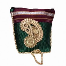 Green-Maroon Khan Sling Bag