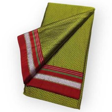 Mehendi - Red plain khan saree