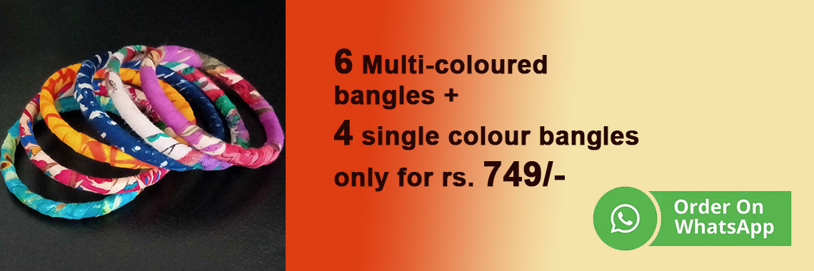Multi-colored fabric bangles